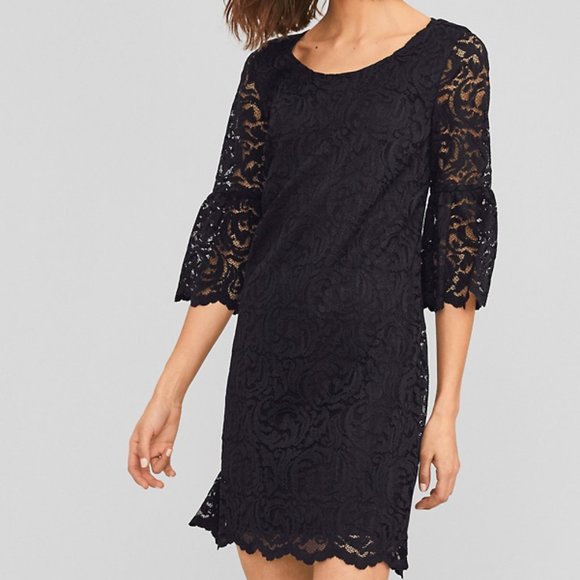 Garnet Hill Lace Bell Sleeve Dress - Picture 1 of 7